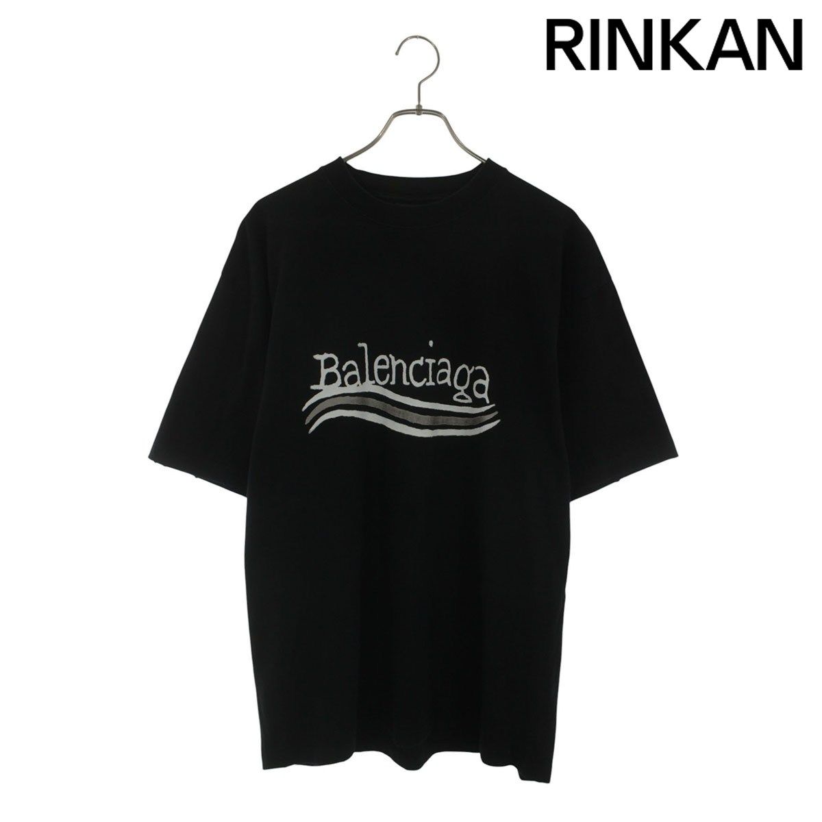 バレンシアガ 641655 TNVE7 ポリティカルロゴTシャツ メンズ XXS