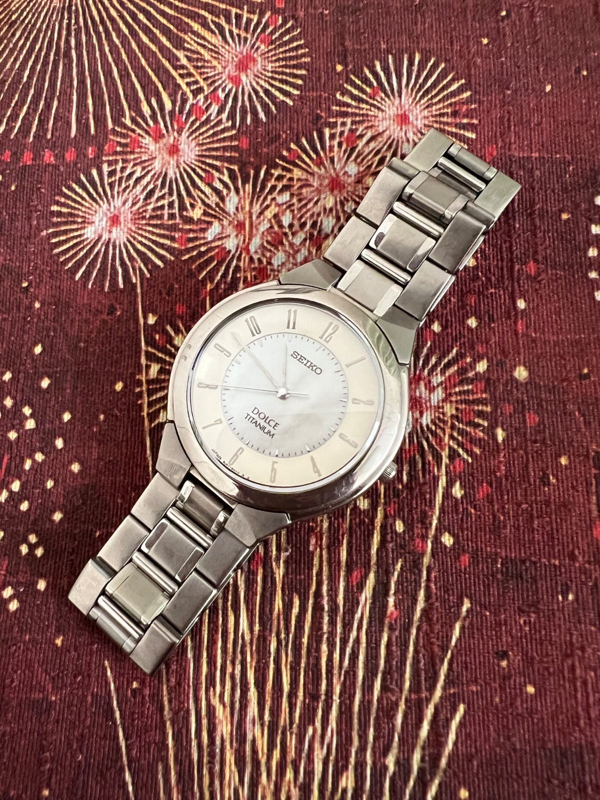 稀少 SEIKO DOLCE 8J41-6180 シェル文字盤 チタン 稼働品 セイコー SEIKO☆ドルチェ☆シェル文字盤 チタン☆稼働品☆8J41-6180