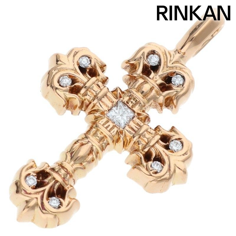 クロムハーツ 22K CHARM FILIGREE TINY P/DMND/タイニーフィリグリー PAVEダイヤ/ゴールドネックレストップ メンズ