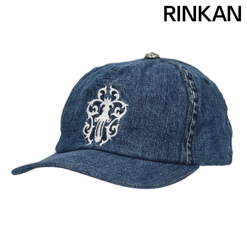 クロムハーツ DENIM TRACKER ヴァインダガー刺繍デニムキャップ帽子 メンズ