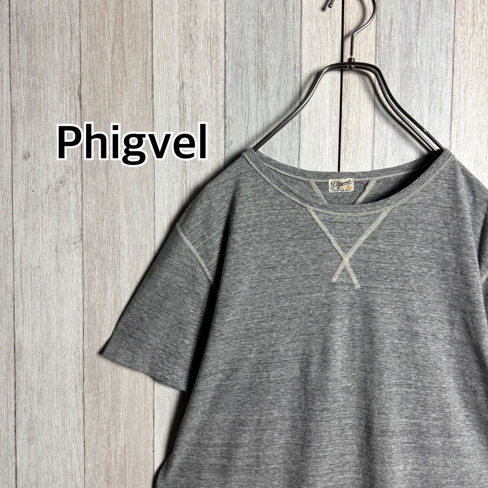 日本製 Phigvel フィグベル Tシャツ コットン グレー 38 - メルカリ