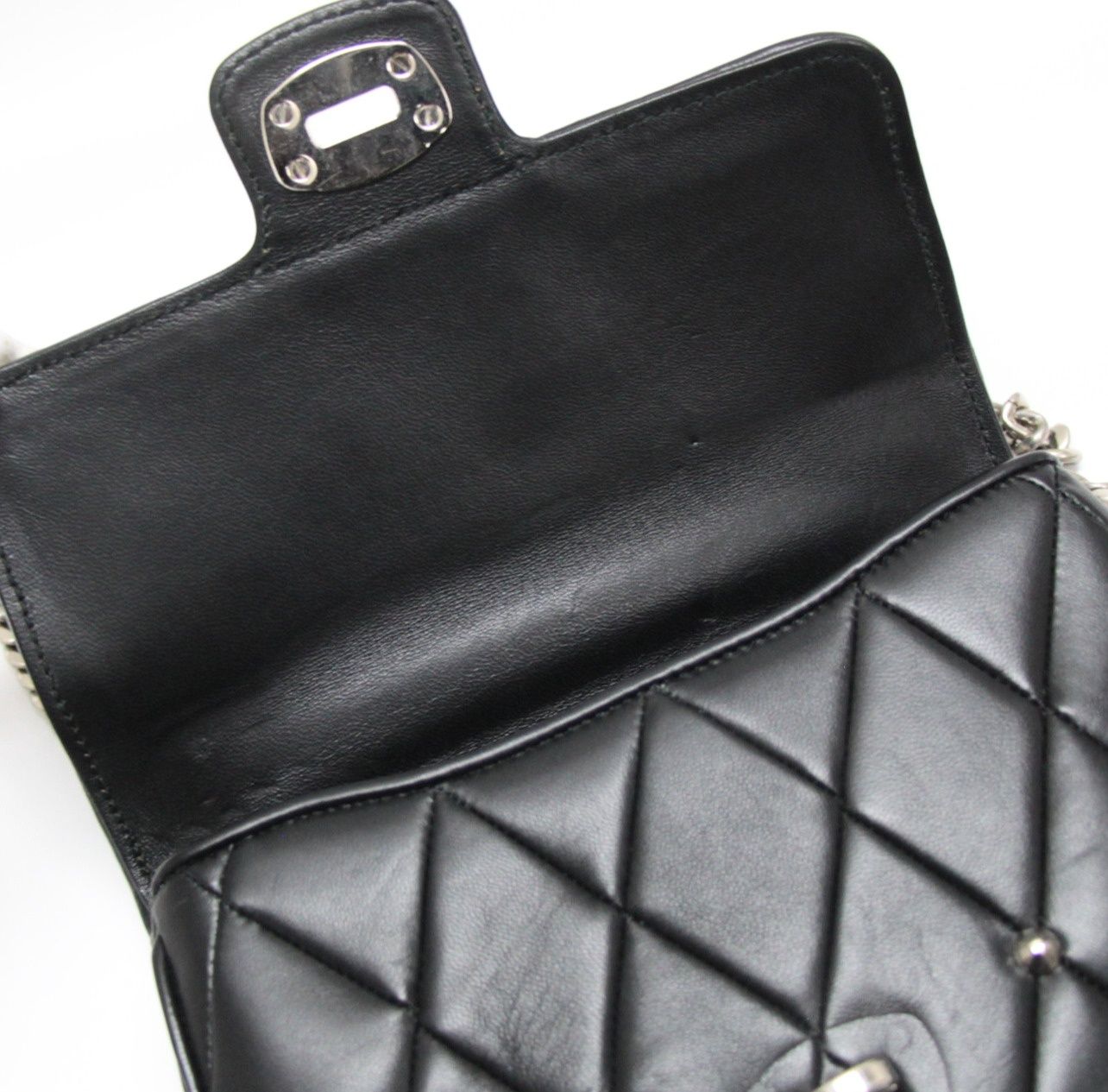 ミュウミュウ miumiu チェーンショルダーバッグ スタッズ レザー 黒