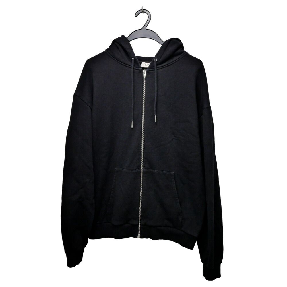 【名東】セリーヌ ジップパーカー Mサイズ ブラック 黒 2Y497670Q トップス メンズ アパレル 服 男