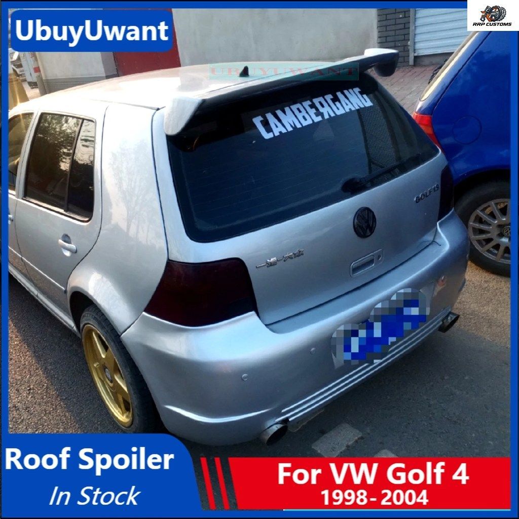 フォルクスワーゲン VW ゴルフ 4 IV MK4 スタンダードおよび R32 1998-2004 ABS 未塗装グレー リアウインドシールドスポイラー