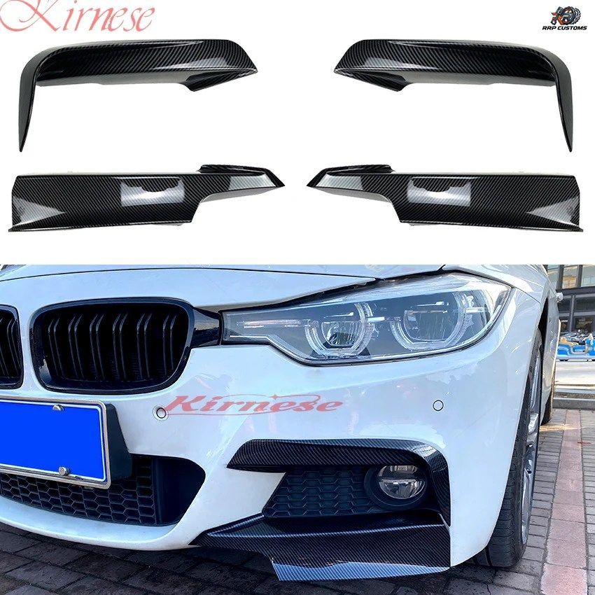 フロントバンパースプリッタートリムキット フォグランプカバー カナード BMW F30 F31 F35 320I 328I 330I 335I 340I 316D M SPORT 2012-20