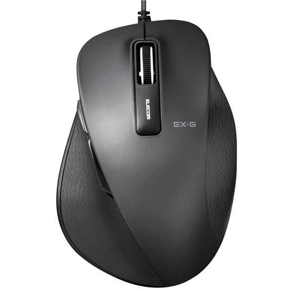 M_ブラック_単品 エレコム マウス 有線 Mサイズ 5ボタン (戻る・進むボタン搭載) BlueLED 握りの極み ブラック M-XGM10UBBK