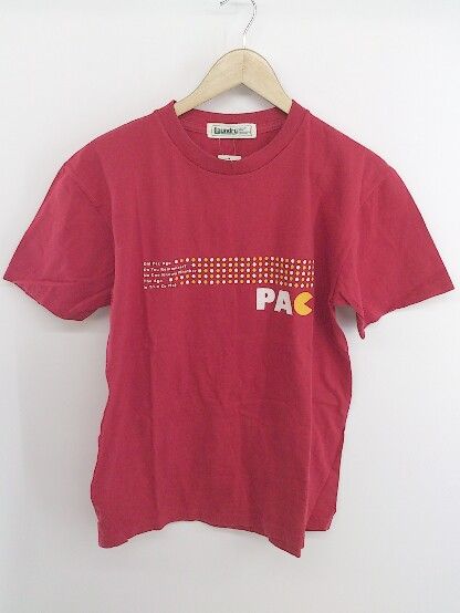 ◇ laundry × パックマン プリント 半袖 Tシャツ カットソー レッド メンズ P 【1301170000715】