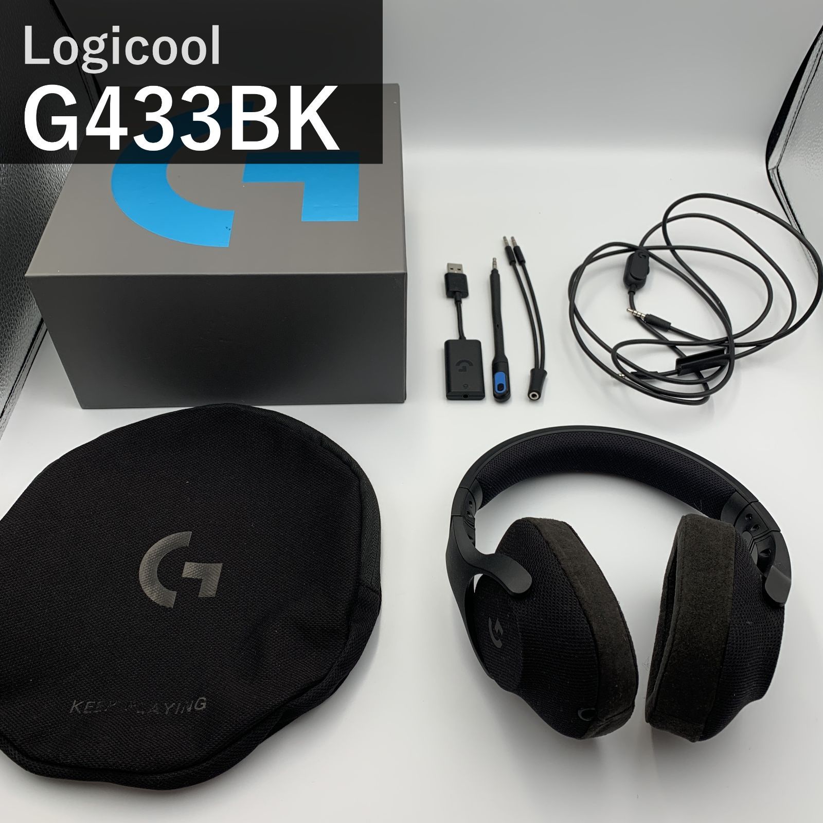 Logicool G ロジクール G ゲーミングヘッドセット G433BK ブラック PS5 PS4 PC Switch Xbox 有線 Dolby 7.1ch 3.5mm USB 軽量259g DTS Headphone:X 着脱式マイク 国内正規品