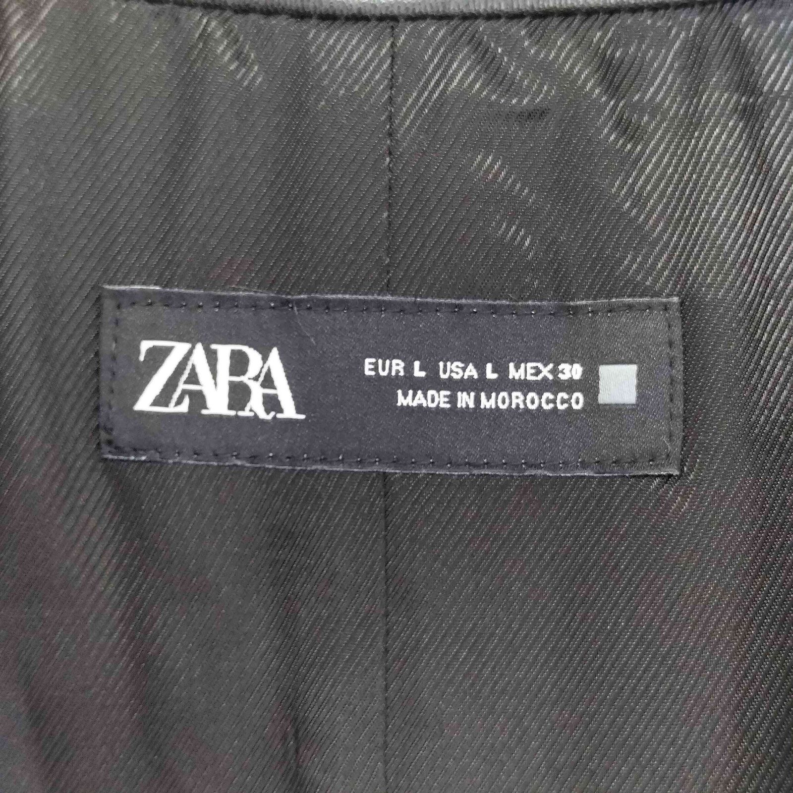 ザラ ZARA コントラストフェイクレザーミディワンピース レディース 