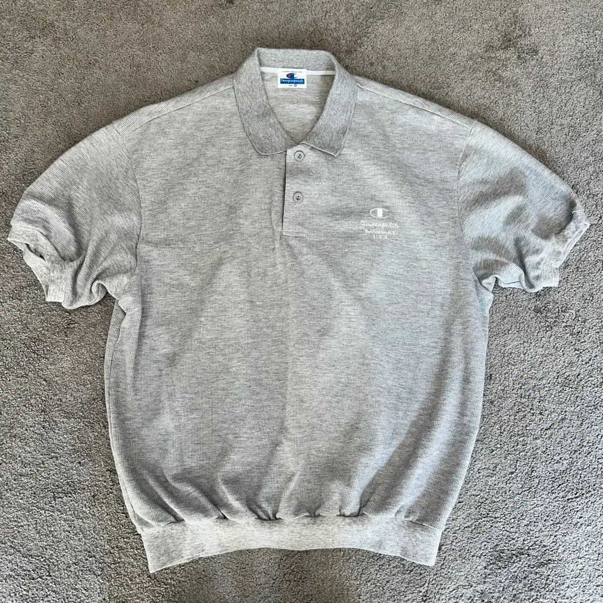 チャンピオン ライトグレー ローチェスター NEW YORK ポロ Tシャツ L