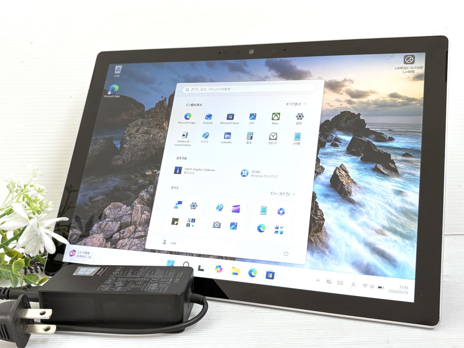【良品 バッテリー良好】Microsoft Surface Pro 7+ model:1960『Core i5(1135G7) 2.4Ghz/RAM:16GB/SSD:256GB』12.3インチ Wi-Fi Win11 動作品