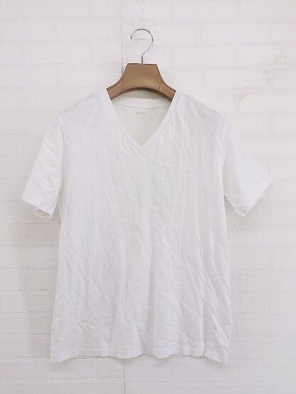 ◇ ZOZO ゾゾ Vネック 無地 半袖 Tシャツ カットソー ホワイト系 メンズ E 【1301230001300】
