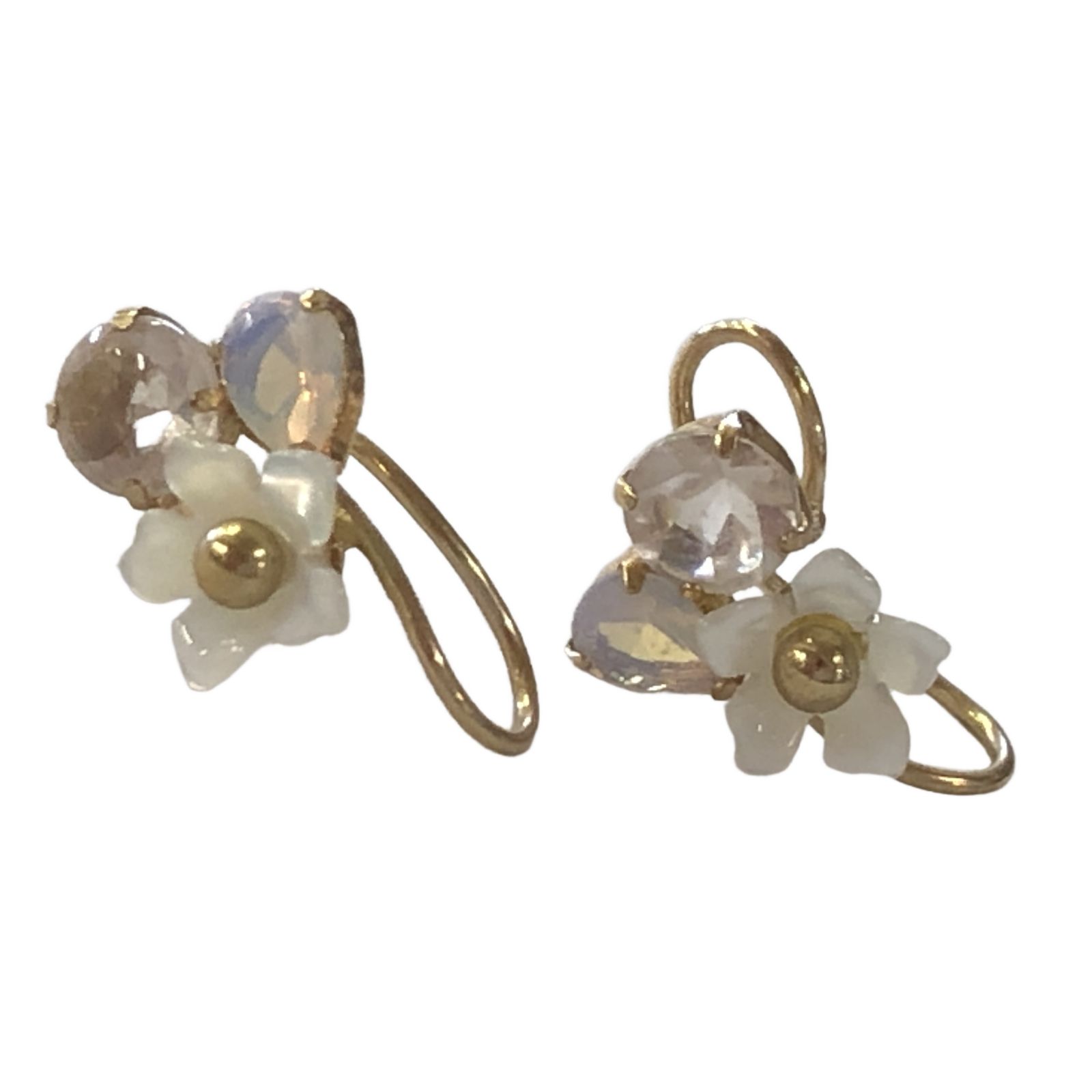 K10 イヤーカフ ペア ゴールド 石 0.8g レディース アクセサリー 中古 T11194001