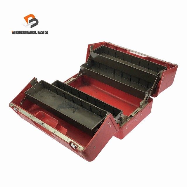 ☆中古品☆KTC 京都機械工具 両開きプラハードケース (すじ金いり君) SK330PM 工具箱 パーツボックス126958