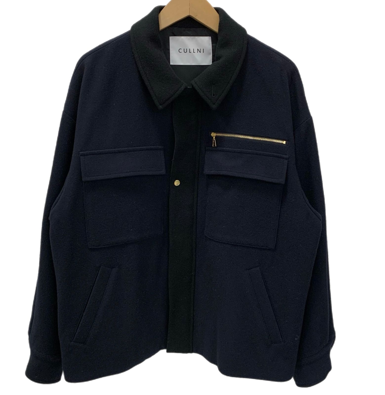新品同様✨金ボタン✨24AW✨CULLNI ウールジャケット オーバーサイズ クルニ CULLNI ツイルダブルカラージャケット Twill Double Collar