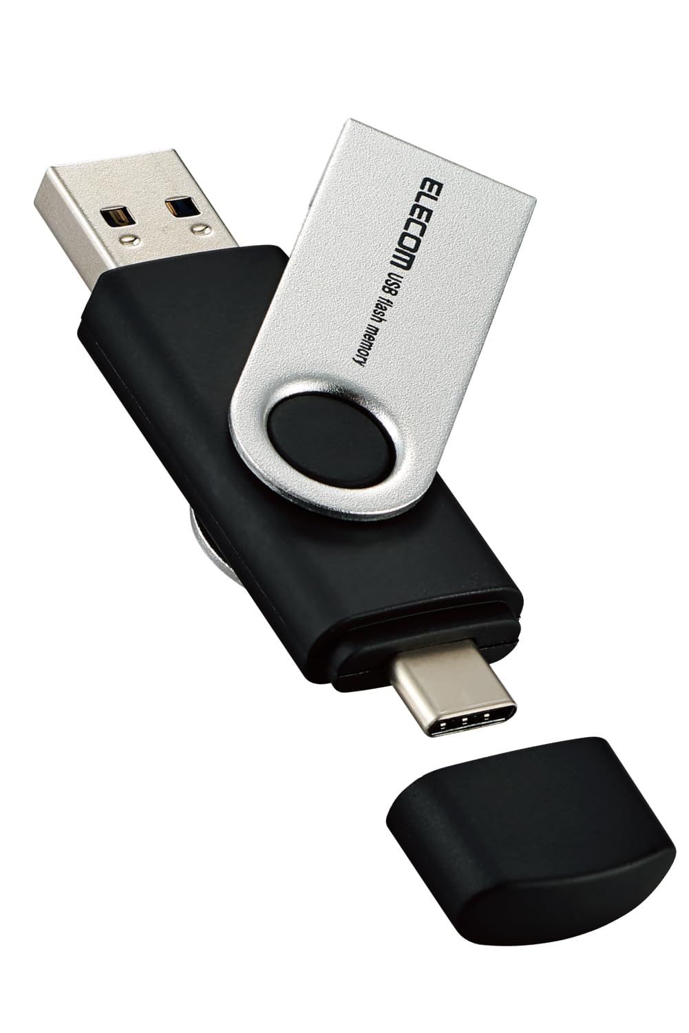 エレコム USBメモリ 256GB 回転カバー Type-C USBA 対応 最大読込速度100MB MF-TPC3256GBK [ブラック] [256GB]