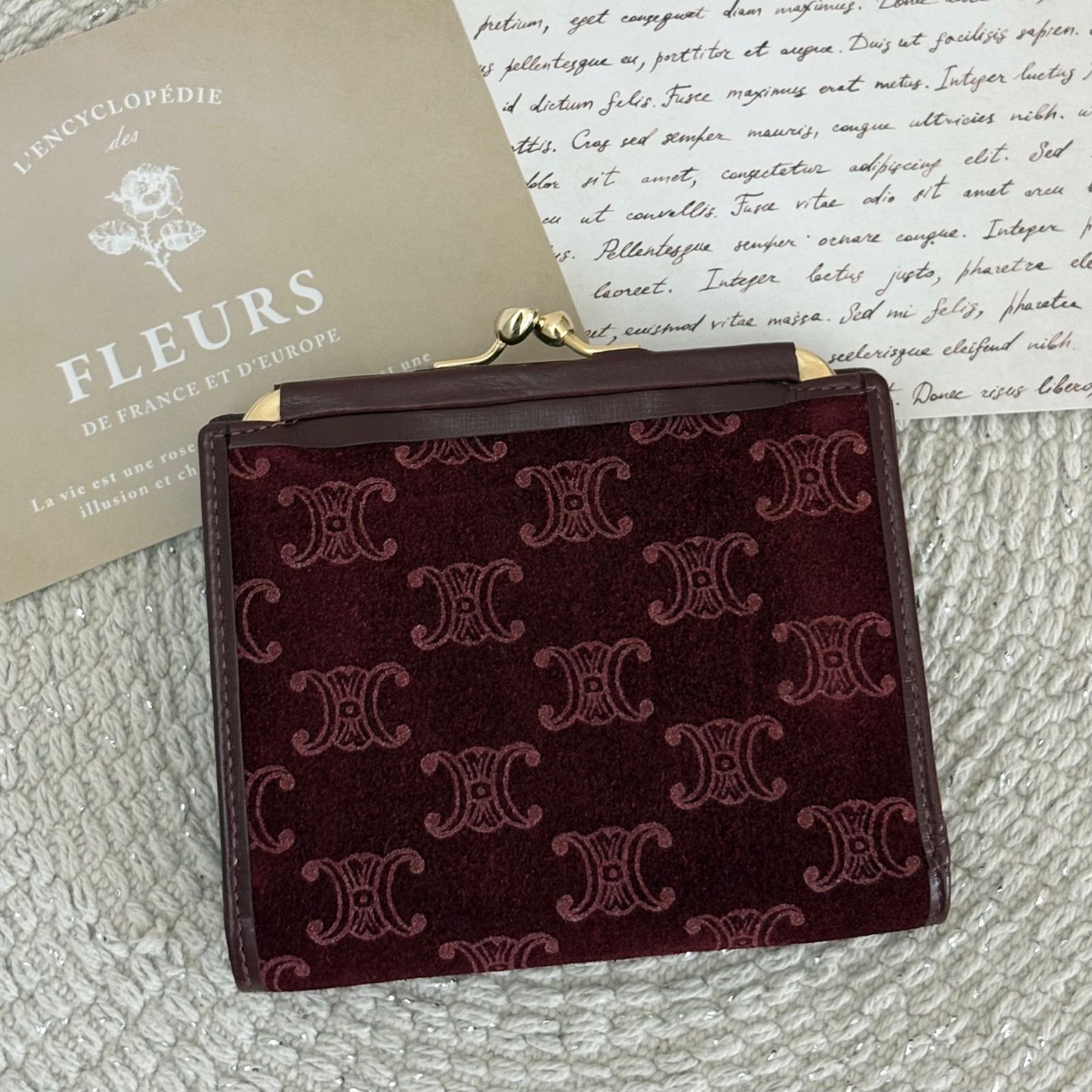 美品】CELINE Vintage Triomphe Short Wallet セリーヌ マカダム