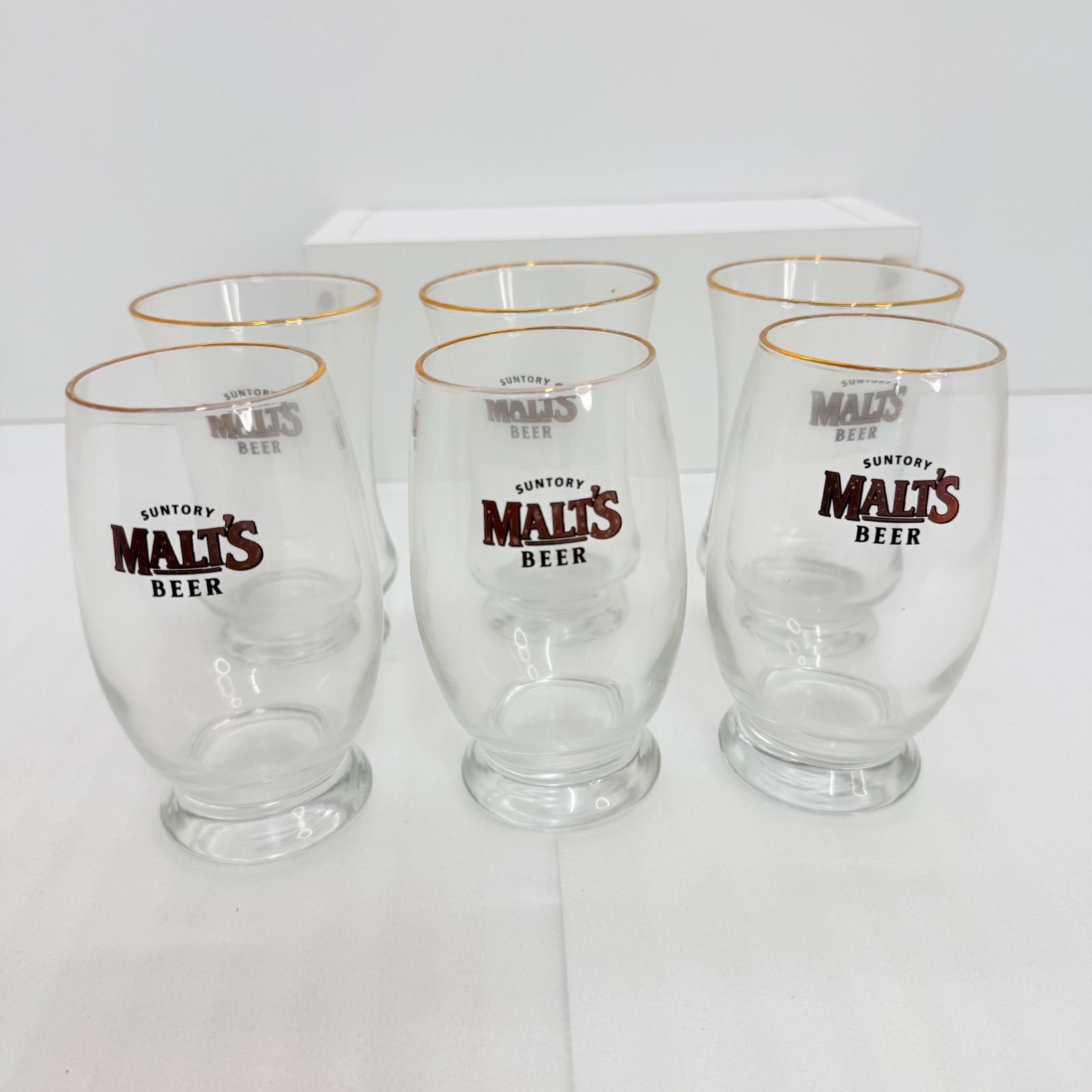 未使用・箱付】サントリー モルツ ビアグラス 6個セット レトロ ビール 