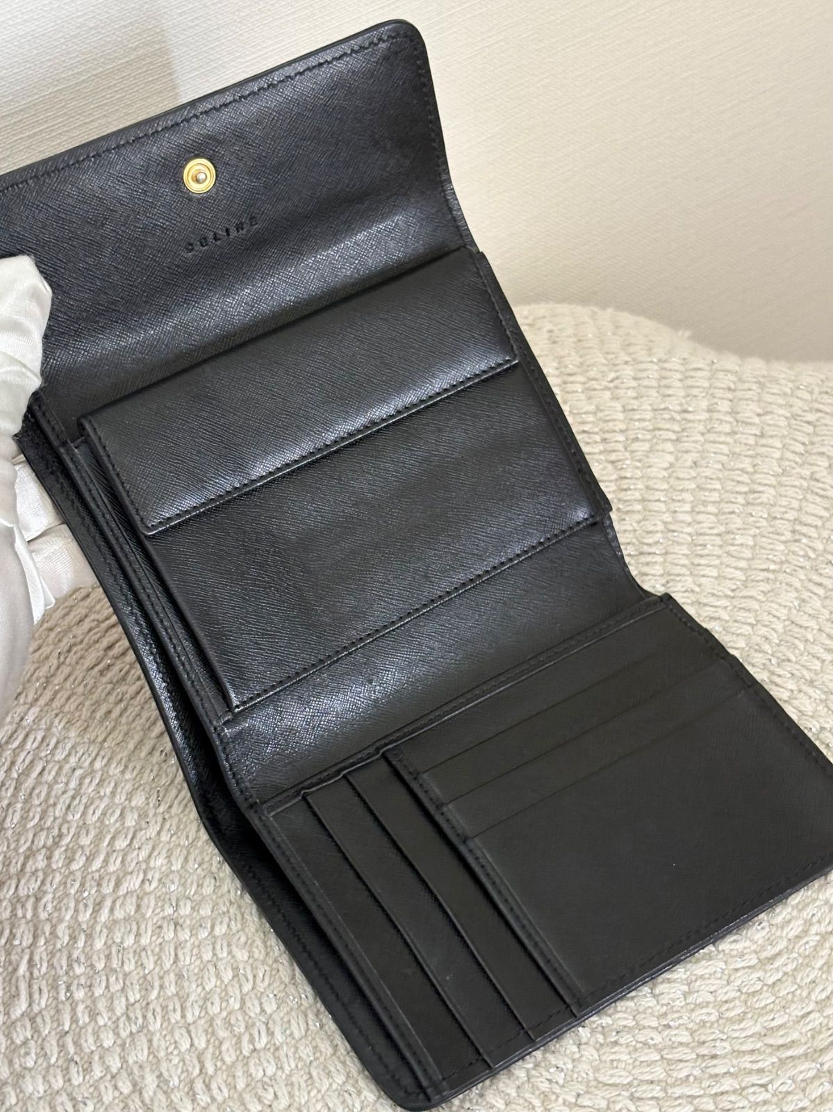 美品】セリーヌ 三つ折り 財布 ミニ財布 レディース メンズ マカダム