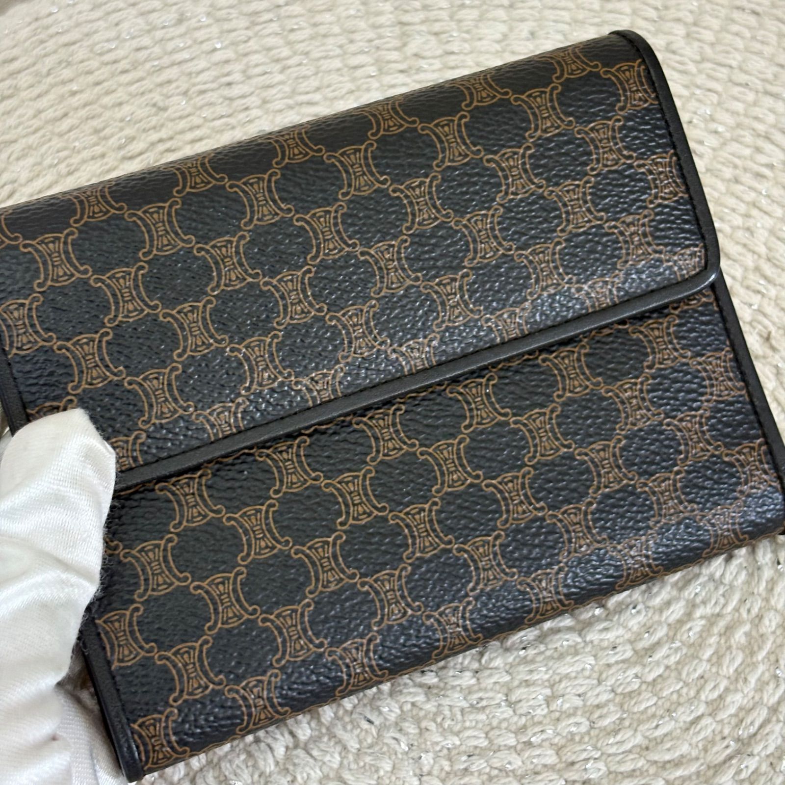 美品】セリーヌ 三つ折り 財布 ミニ財布 レディース メンズ マカダム