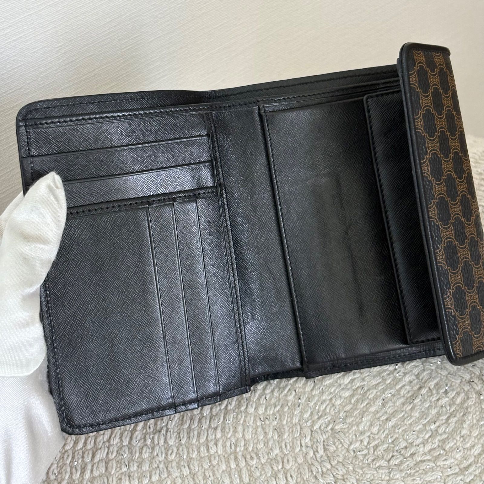 美品】セリーヌ 三つ折り 財布 ミニ財布 レディース メンズ マカダム