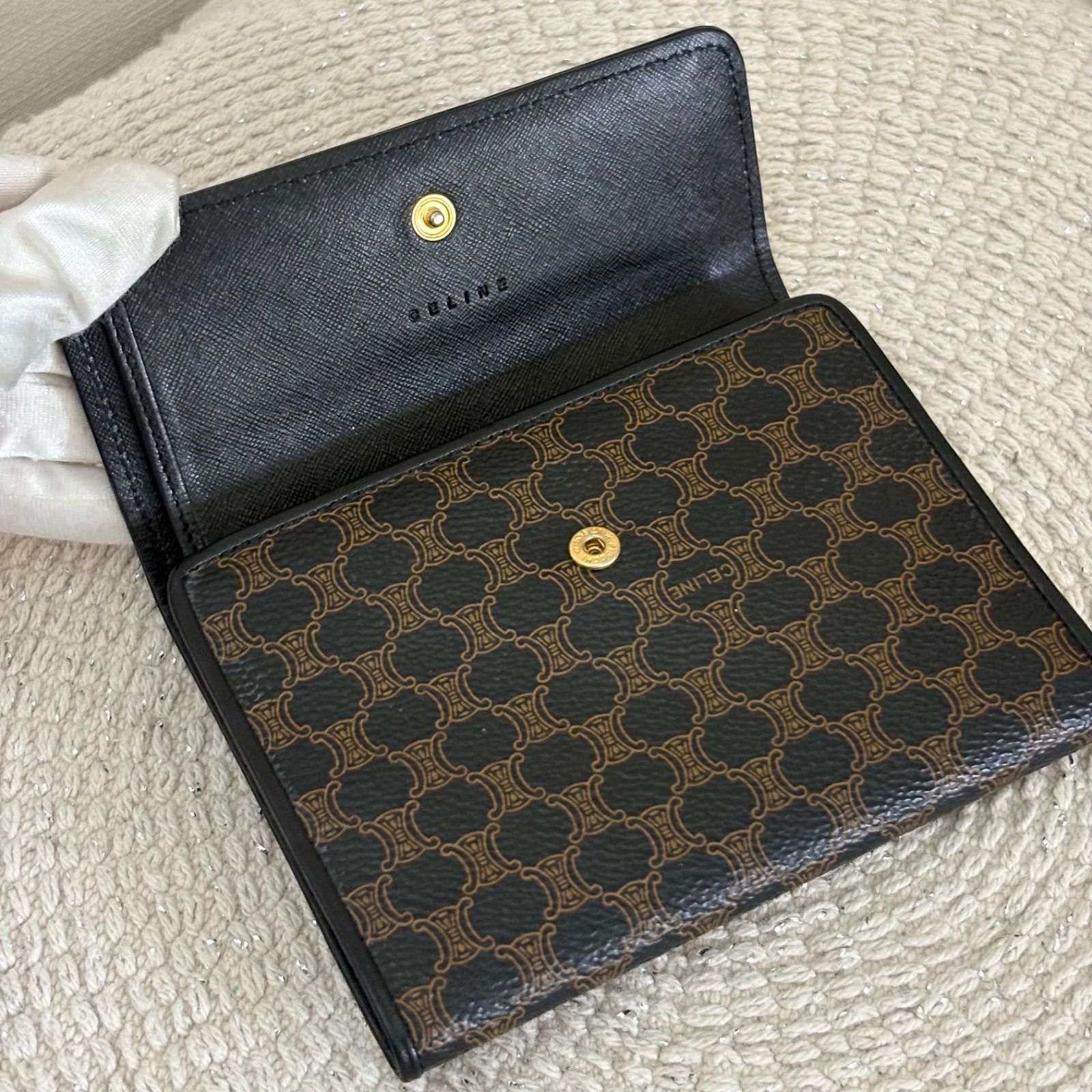 美品】セリーヌ 三つ折り 財布 ミニ財布 レディース メンズ マカダム