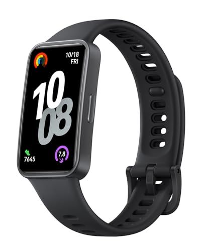 HUAWEI Band 10 スマートウォッチ 快適な付け心地 情緒モニタリング 24時間睡眠管理 14日間持続バッテリー 急速充電 LINE通知 睡眠時呼吸乱れ検知 薄型軽量 カスタマイズ可能な情報表示 フルオロエラストマーベルト iOS/ 681a07cf