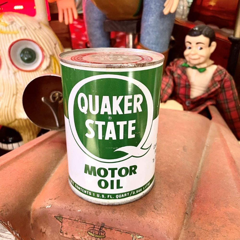Quaker State ヴィンテージ オイル缶 / オイルカン ガレージ缶 モーターオイル USA ガソリンスタンド アメリカン雑貨