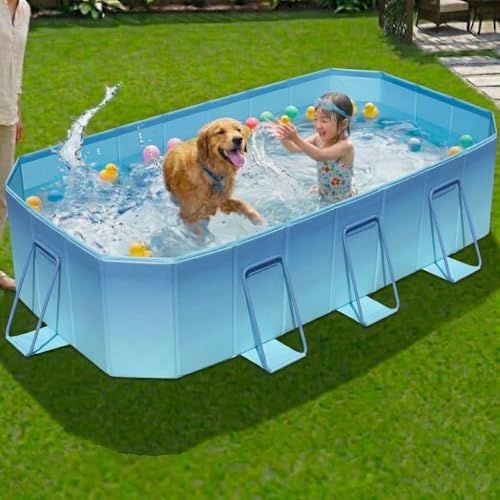 【新品】折りたたみプール 空気入れ不要 すぐ使える 大型プール 子供用 家庭用 コンパクト収納 簡単排水 庭 ベランダOK 日本語説明書【2026 新色登場】iimono117 (アイスブルー, 2.6ｍ) d1625a2a