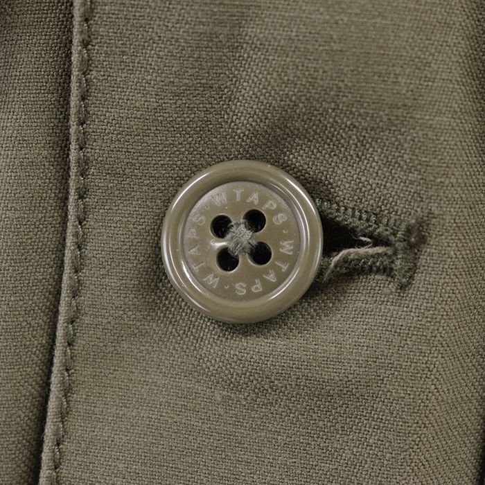 【SALE】WTAPS ダブルタップス ミリタリーシャツ サイズ 2 メンズ BUDS バッズ シグネチャー ロゴ MIKE エンブロイダリー 刺繍パッチ コットンサテン ロングスリーブ 長袖 ジャケット トップス ア