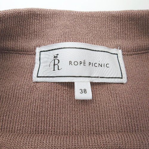 ◇ ROPE　PICNIC シンプル ニット ドレス ミドル ノースリーブ プリーツ ワンピース サイズ38 モカ　ブラウン レディース E 【1301260039526】