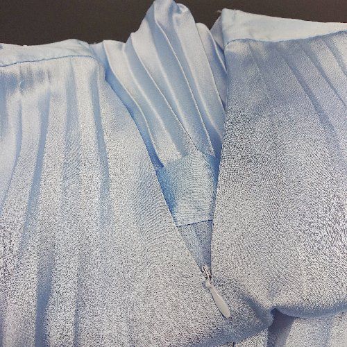 ◇ ZARA シフォン フレア ZIP サイドジップ サテン ロング プリーツ スカート XSサイズ サックス レディース E 【1301260039311】 ◇ ZARA シフォン フレア ZIP サイドジップ サテン ロング プリーツ スカート XSサイズ サックス レディース E 【1301260039311】