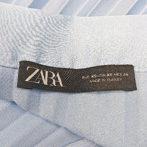 ◇ ZARA シフォン フレア ZIP サイドジップ サテン ロング プリーツ スカート XSサイズ サックス レディース E 【1301260039311】 ◇ ZARA シフォン フレア ZIP サイドジップ サテン ロング プリーツ スカート XSサイズ サックス レディース E 【1301260039311】