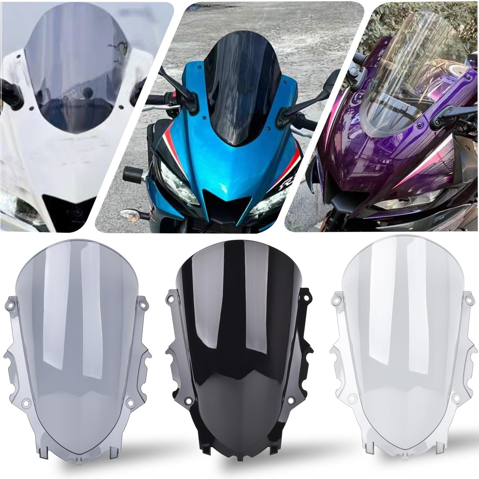 Midimttop ウインドスクリーンメーターバイザー付きバイク風防ウインド 