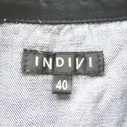 ◇ INDIVI インディヴィ シンプル デニム 長袖 シャツ ジャケット サイズ40 ネイビー レディース E 【1301260046159】
