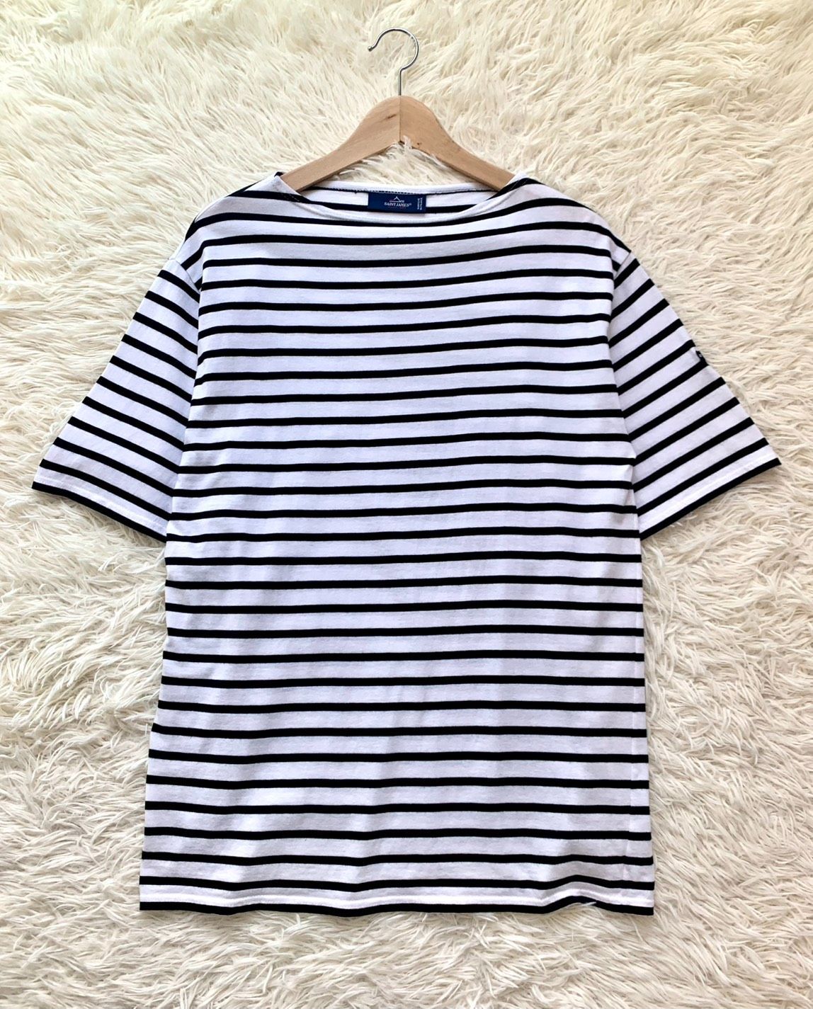 SAINT JAMES 半袖ボーダーTシャツ バスクシャツ フランス製 L 白黒