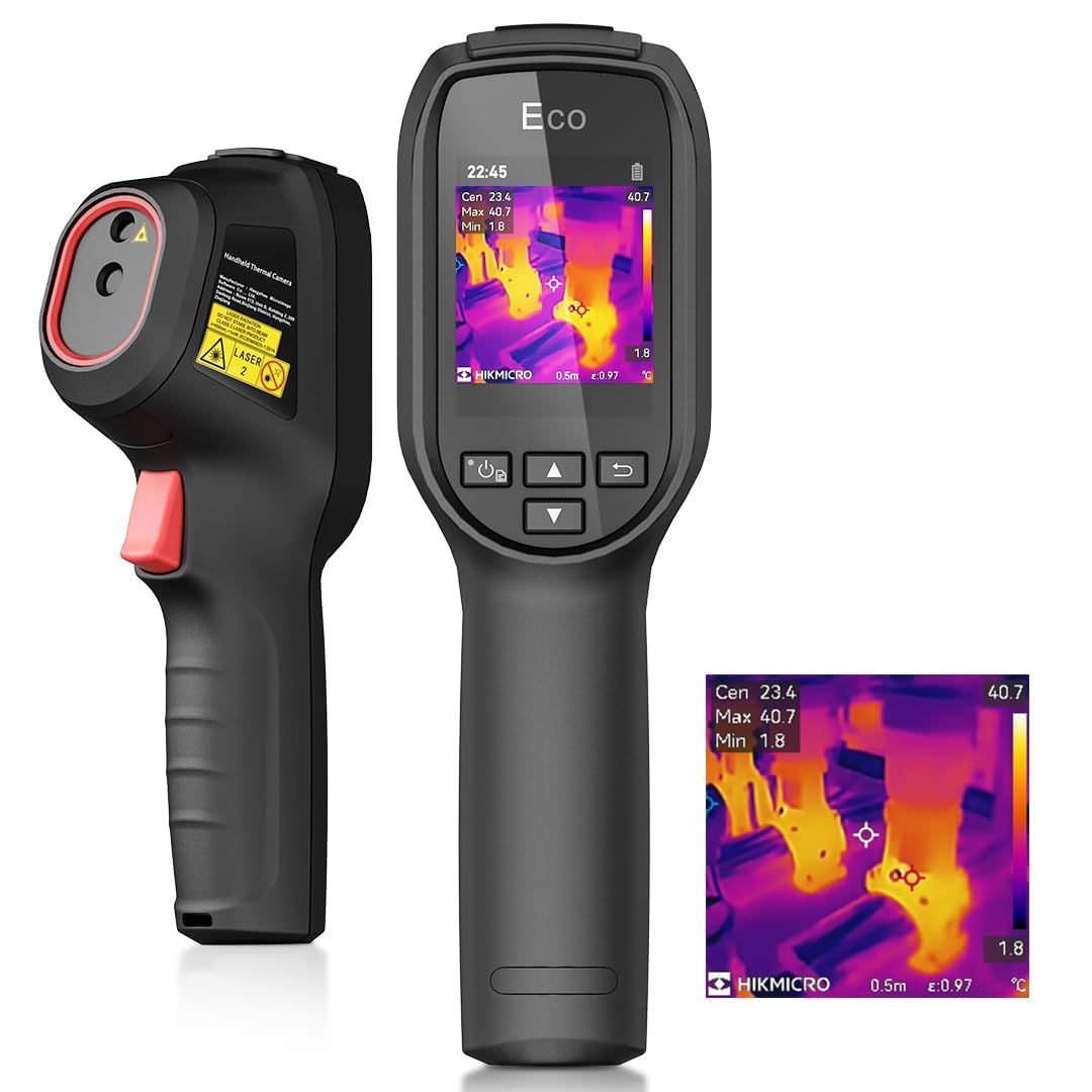 HIKMICRO ECO サーモグラフィー 240x240 SuperIR 解像度、25Hzフレームレート、手持ち型赤外線サーモカメラ、バッテリー寿命8H、-20°C~550°C測定温度範囲 shu 3ca0a7b9