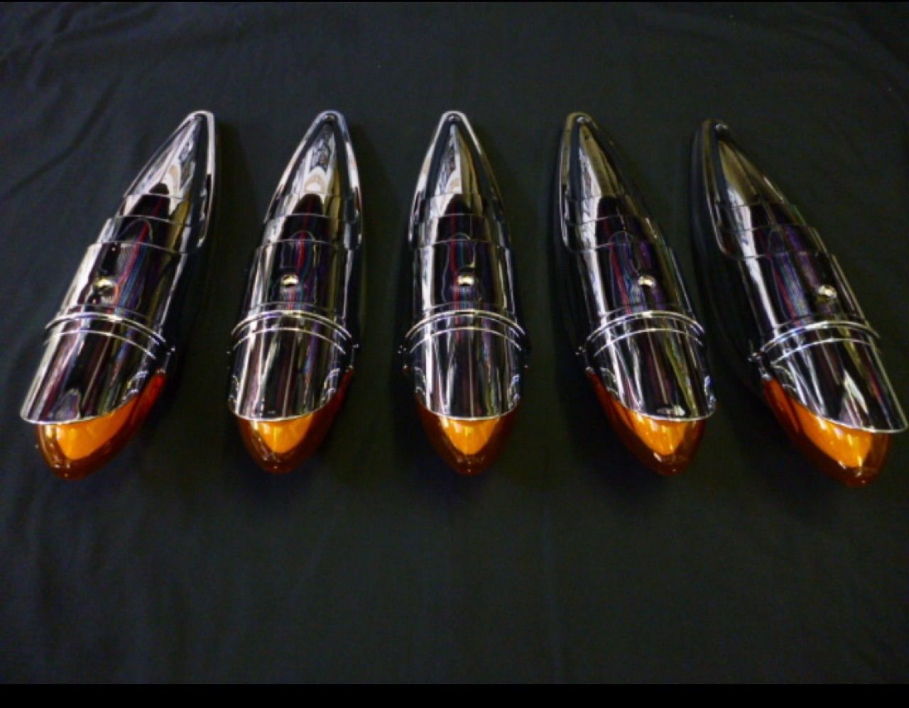 LEDバイザー付きロケットマーカー アンバー 24V　５個セット