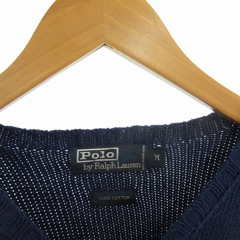 ポロ バイ ラルフローレン Polo by Ralph Lauren 90s M コットン セーター クルーネック ロゴ 刺繍 ネイビー 紺 ブラウン ヴィンテージ オールド トップス ポロ バイ ラルフローレン Polo by Ralph Lauren 90s M コットン セーター クルーネック ロゴ 刺繍 ネイビー 紺 ブラウン ヴィンテージ オールド トップス
