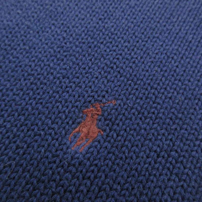 ポロ バイ ラルフローレン Polo by Ralph Lauren 90s M コットン セーター クルーネック ロゴ 刺繍 ネイビー 紺 ブラウン ヴィンテージ オールド トップス ポロ バイ ラルフローレン Polo by Ralph Lauren 90s M コットン セーター クルーネック ロゴ 刺繍 ネイビー 紺 ブラウン ヴィンテージ オールド トップス