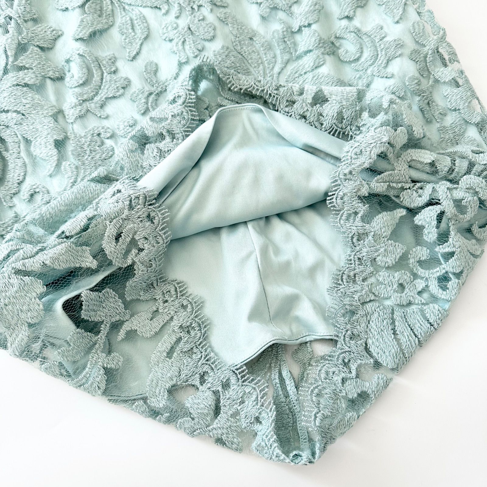 タダシショージ Tadashi Shoji ドレス エンブロイダリー レース ミント 
