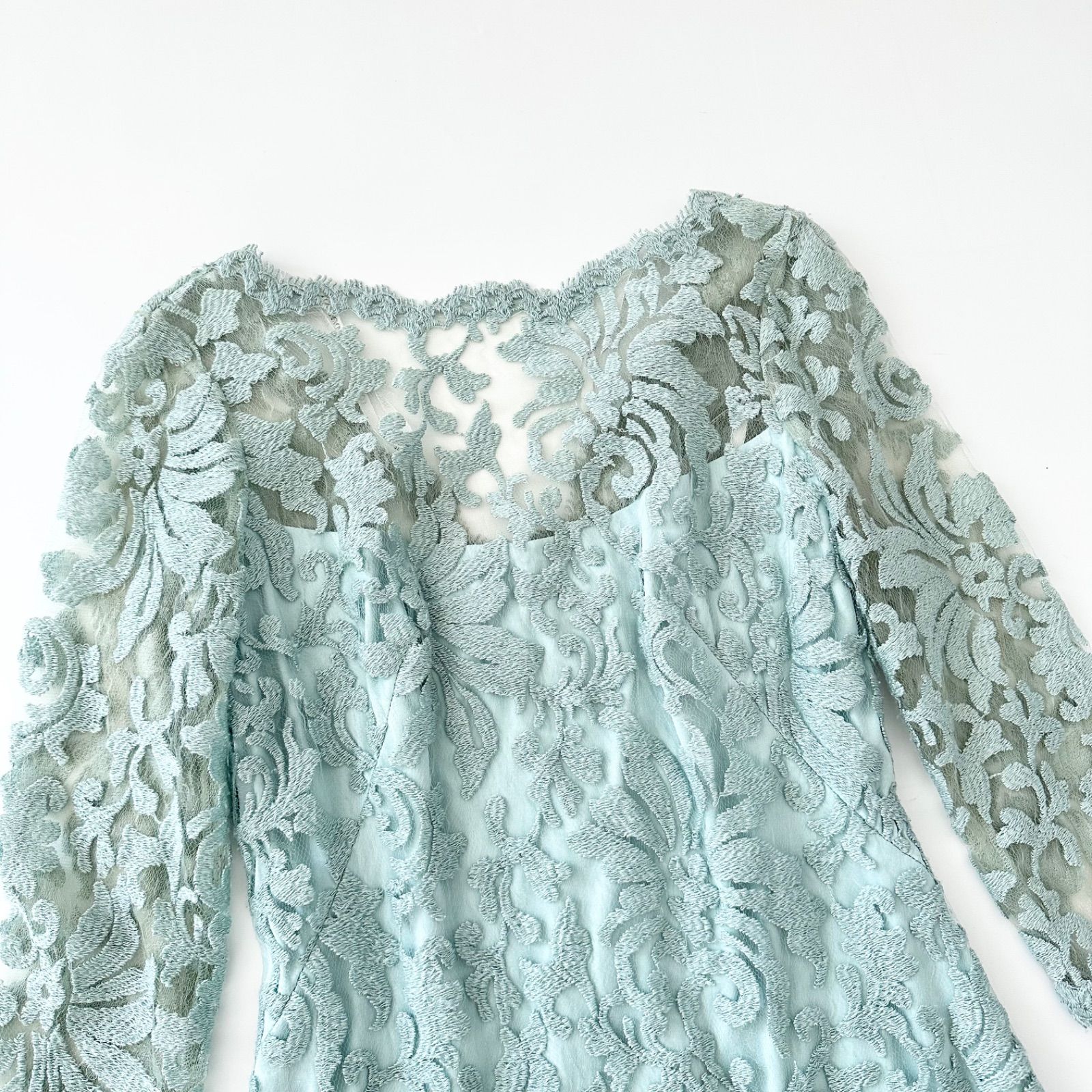 タダシショージ Tadashi Shoji ドレス エンブロイダリー レース ミント 