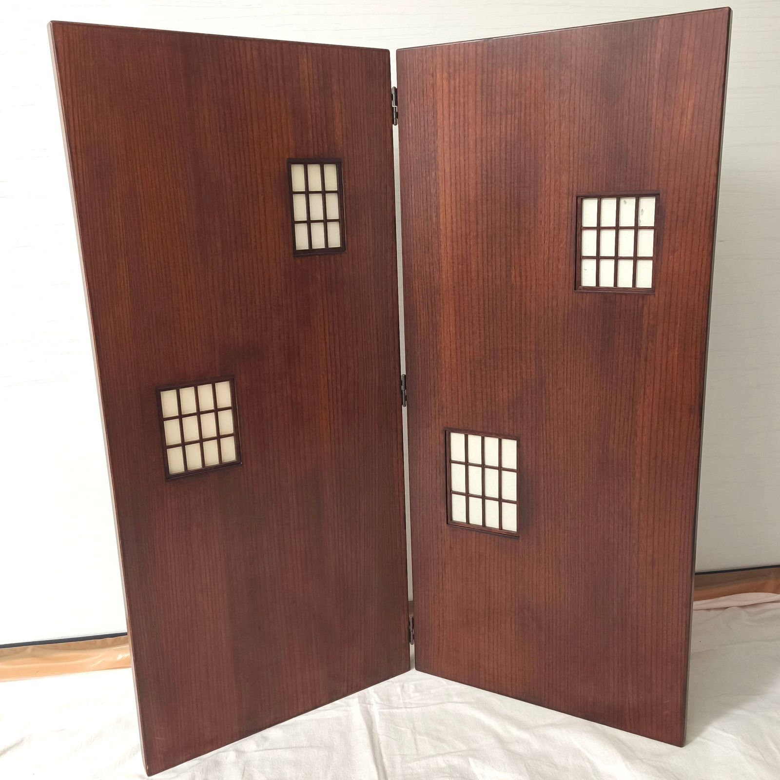 間仕切り・衝立・和風パーテーション・自在蝶番・両方向折り畳み可能・No.260424-40・梱包サイズ160