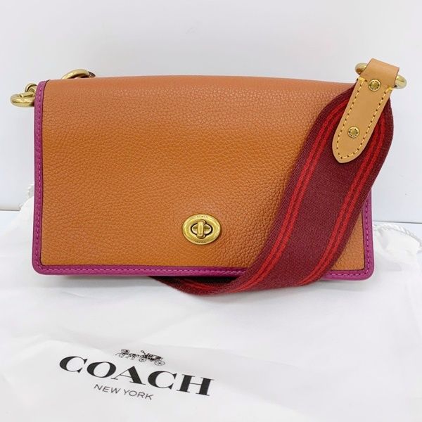 COACH コーチ 89359 ショルダーウォレット 長財布 サイフ クラッチバッグ 斜め掛け 美品 レザー レディース ブラウン系 財布 DF18980■