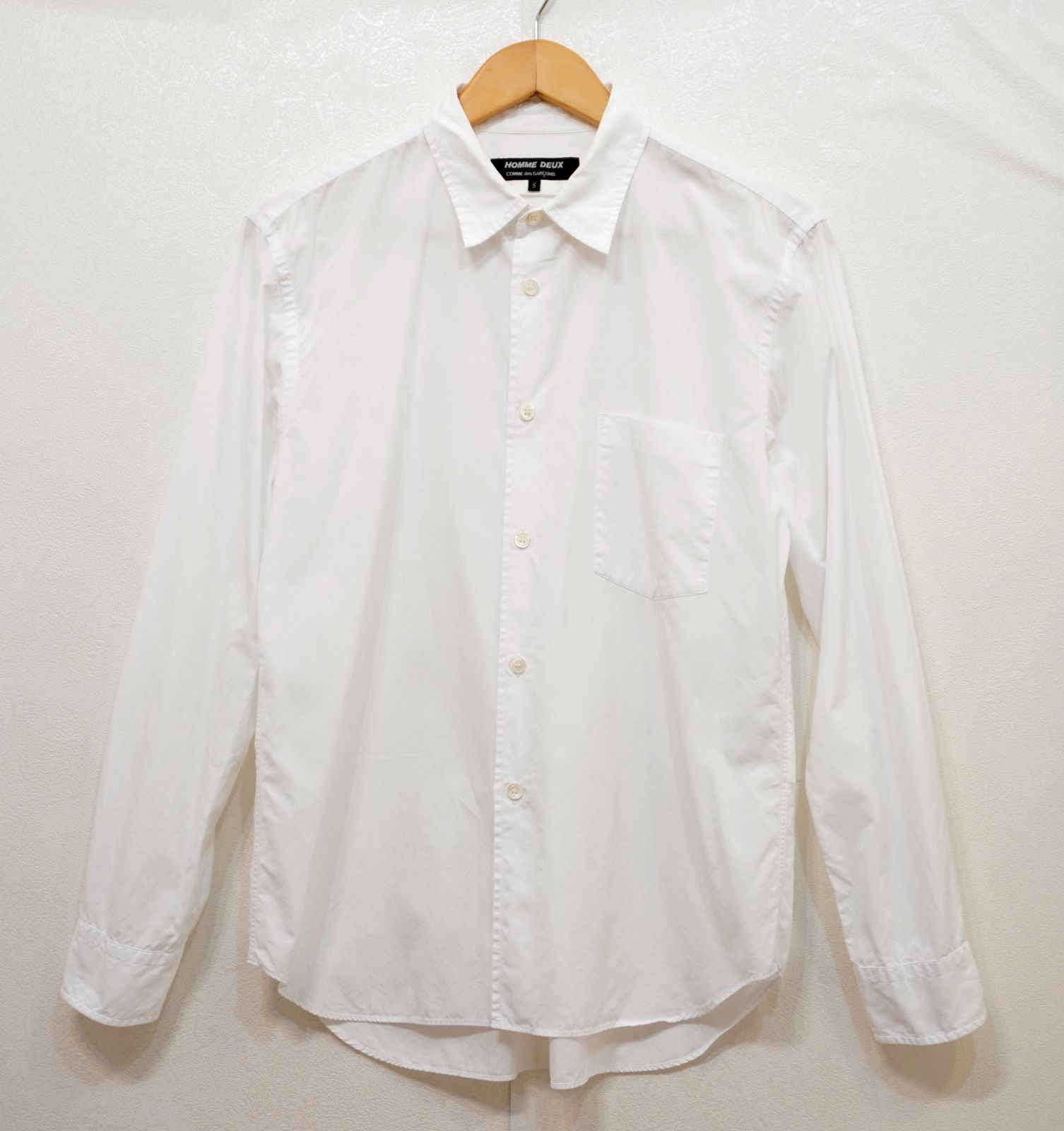 COMME des GARCONS HOMME deux (S) AD2019 長袖白シャツ ワイシャツ