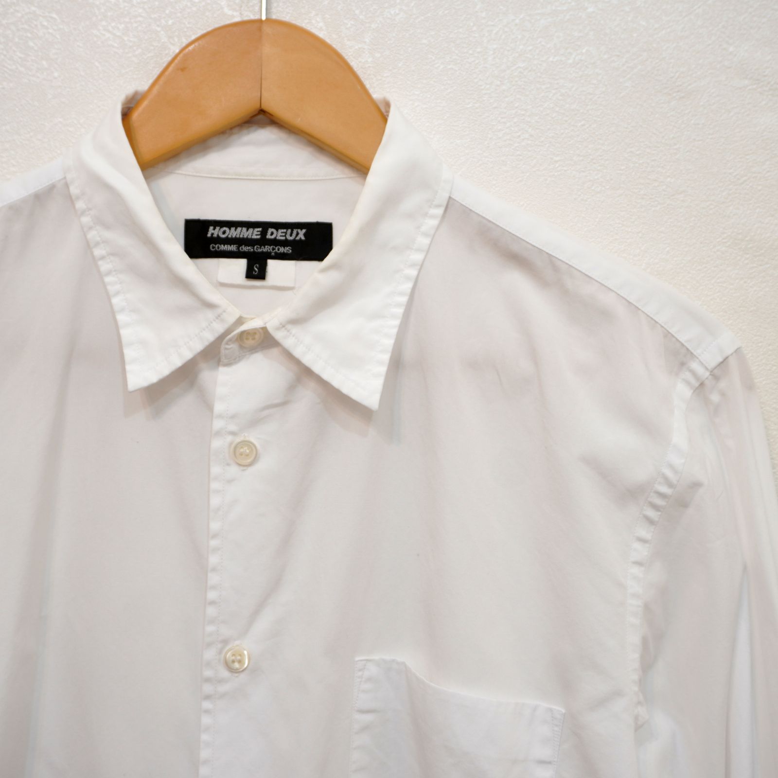 COMME des GARCONS HOMME deux (S) AD2019 長袖白シャツ ワイシャツ