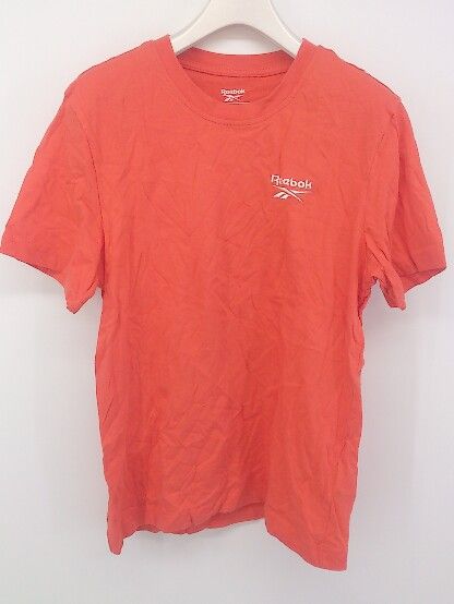 ◇ Reebok リーボック 刺繍 ロゴ 半袖 Tシャツ カットソー サイズS オレンジ メンズ P 【1301270011512】