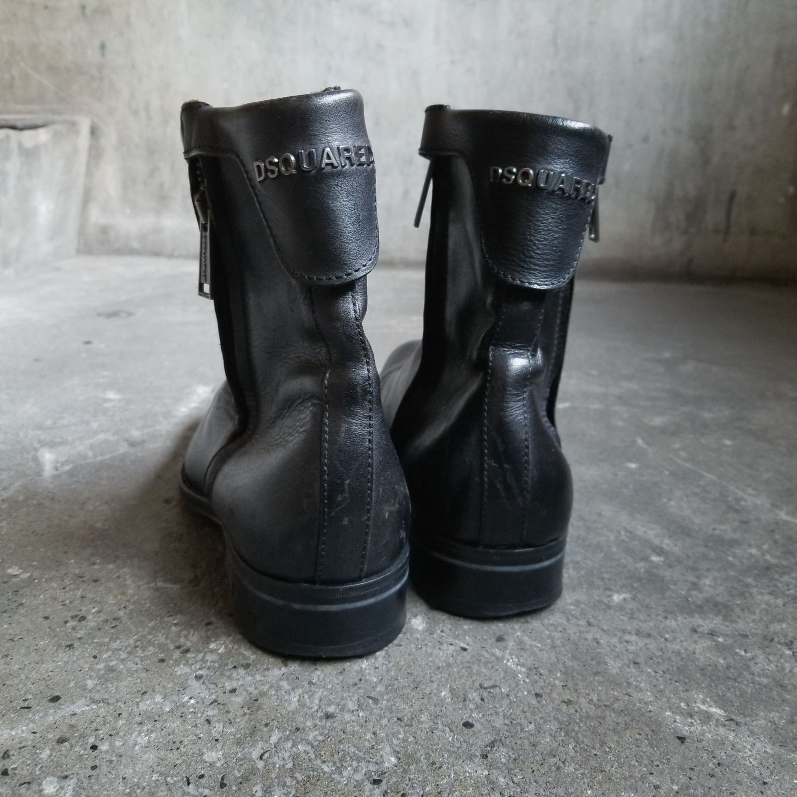 DSQUARED2 ダブルサイドジップブーツ 43 ディースクエアード レザー 
