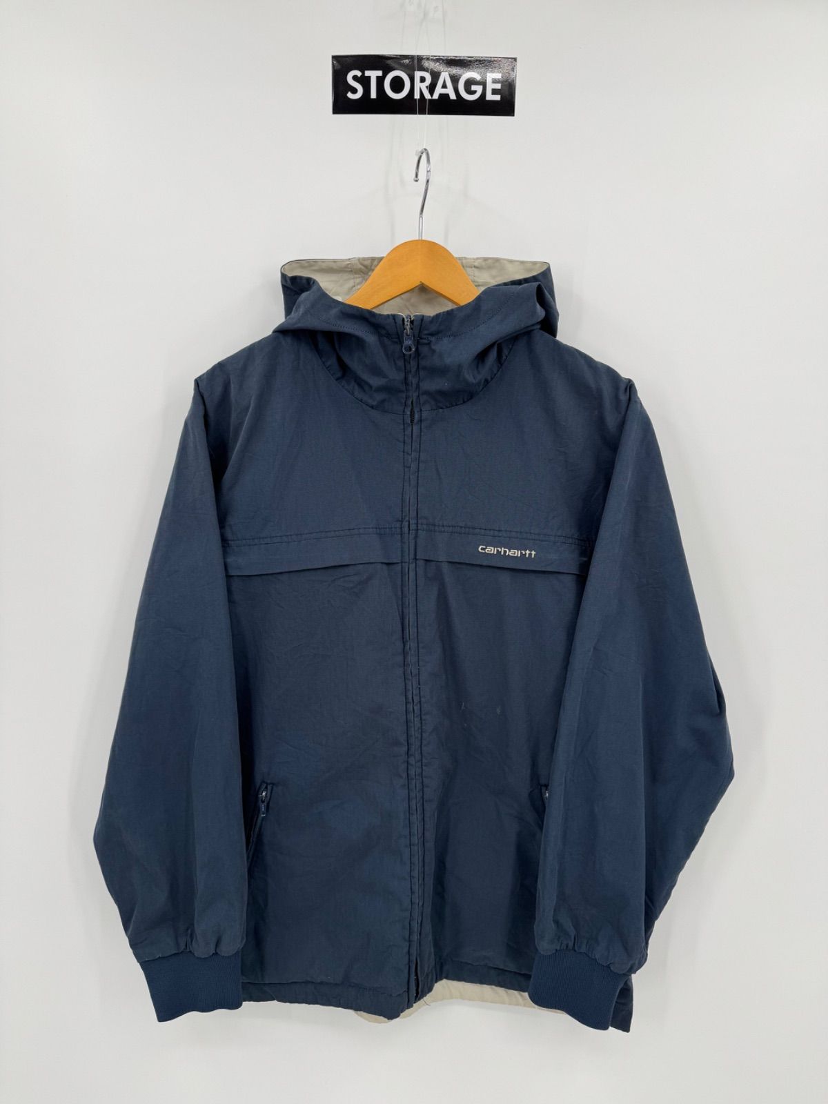【古着】carhartt Hooded Jacket reversible M カーハート リバーシブル ジャケット