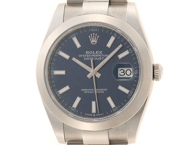 ROLEX ロレックス ウォッチ デイトジャスト41 時計 126300 腕時計 ステンレススチール ブライトブルー メンズ【中古】431